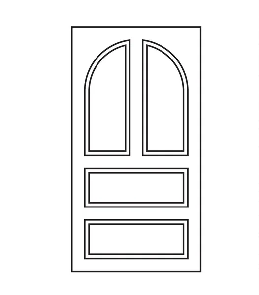 Icona della vecchia porta, vettore di illustrazione isolato. Chiudere porta in legno con design semplice — Vettoriale Stock