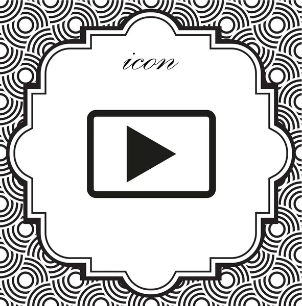 Icono de vídeo vectorial sobre fondo geométrico — Archivo Imágenes Vectoriales