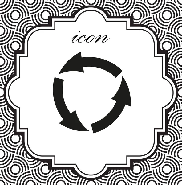Cercle de flèche d'icône vectorielle sur un fond géométrique — Image vectorielle