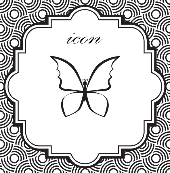 Ícone de vetor borboleta em um fundo geométrico —  Vetores de Stock