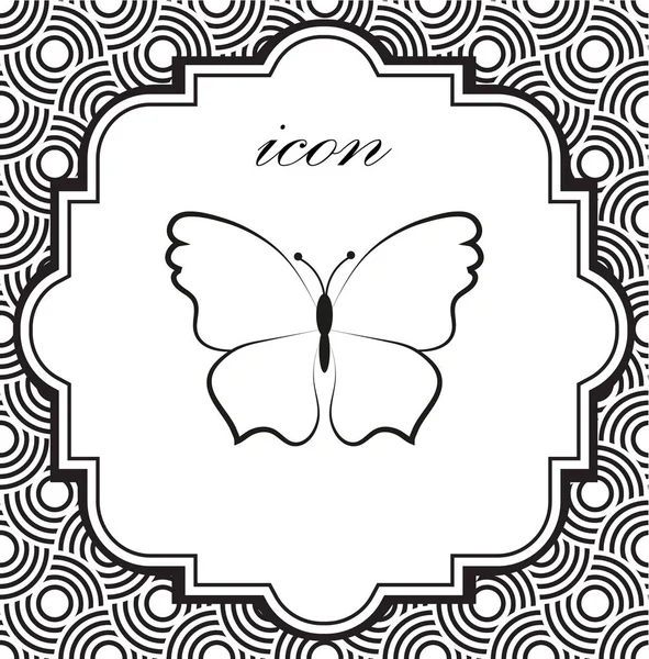 Векторная иконка бабочка на геометрическом фоне — стоковый вектор