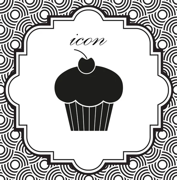 Vector icono cupcake — Vector de stock