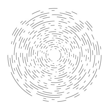 Vektör kümesi yuvarlak hatları çeşitli kalınlıkta, optik bir yanılsama oluşturan öğelerden.