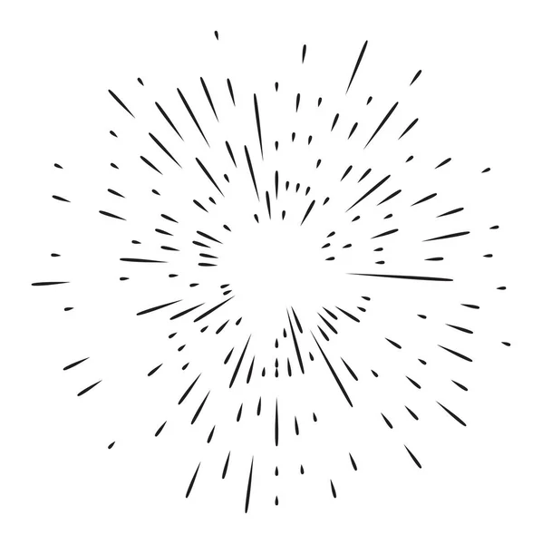 Elemento de raios. Forma geométrica circular abstrata . — Vetor de Stock