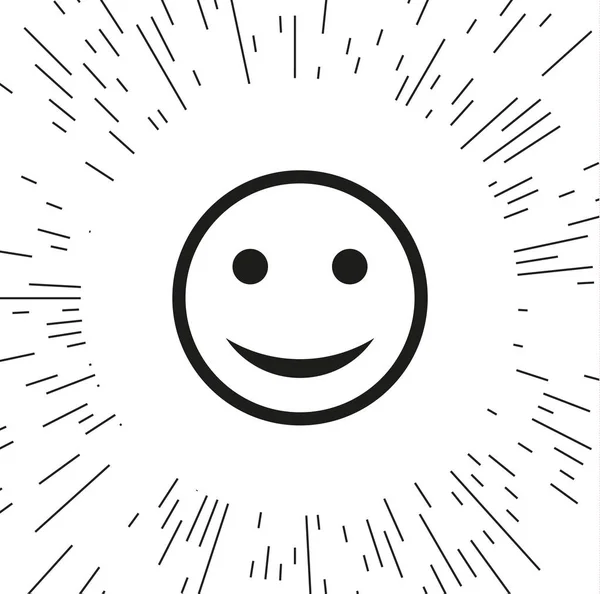 Vector Pictogram Glimlach Tegen Achtergrond Van Stralen — Stockvector