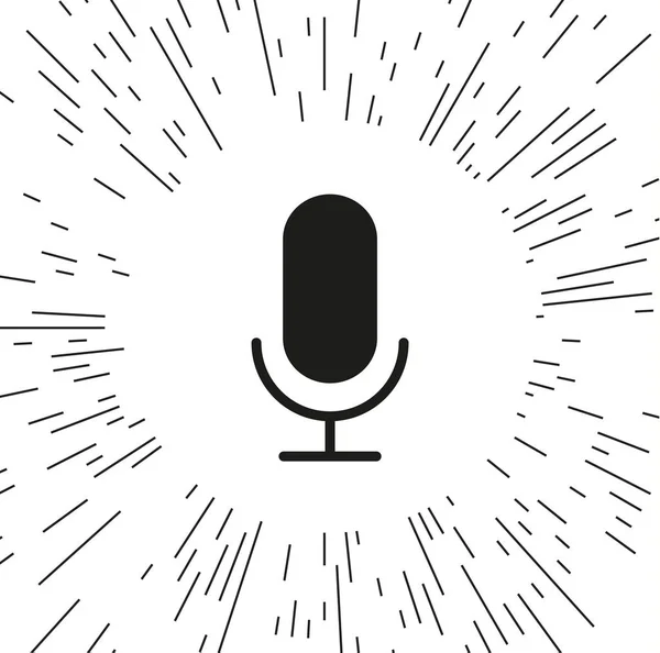 Vektör Simge Mikrofon Işınları Arka Planı — Stok Vektör