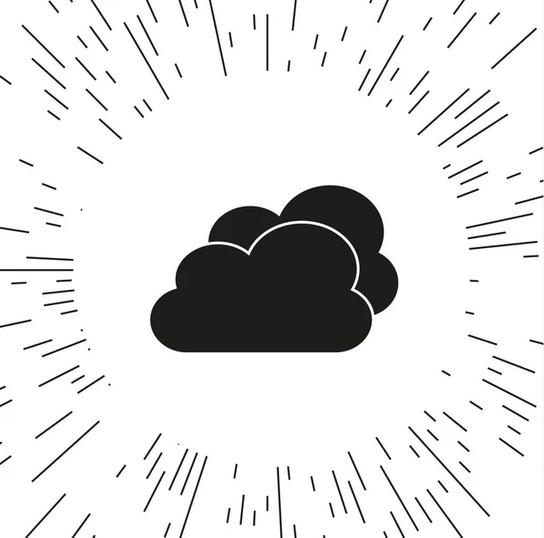 Καιρός Σύννεφο Εικονίδιο Διάνυσμα Φόντο Τις Ακτίνες — Διανυσματικό Αρχείο