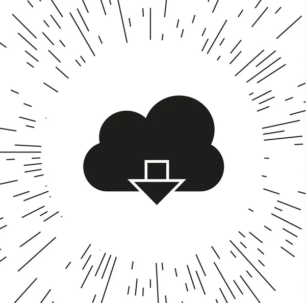 Descargar Icono Del Vector Nube Sobre Fondo Los Rayos — Archivo Imágenes Vectoriales