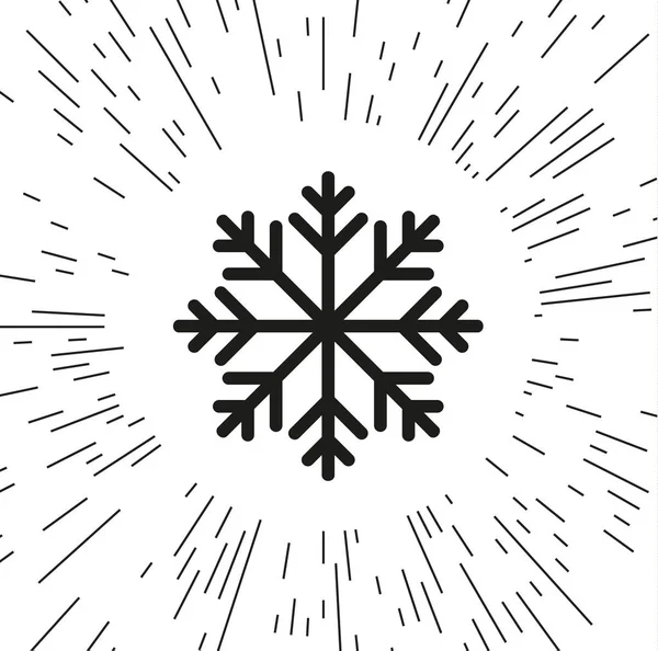 Διάνυσμα Εικονίδιο Νιφάδα Χιονιού Φόντο Τις Ακτίνες — Διανυσματικό Αρχείο