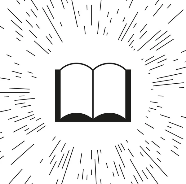 Векторні Значки Відкритої Книги Тлі Променів — стоковий вектор