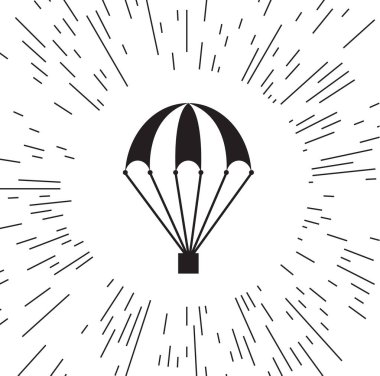 Vektör simgesi bir paraşüt ışınları arka planı