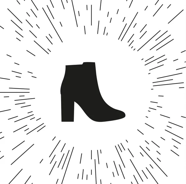 Ícone Vetor Sapatos Femininos Contra Fundo Dos Raios — Vetor de Stock