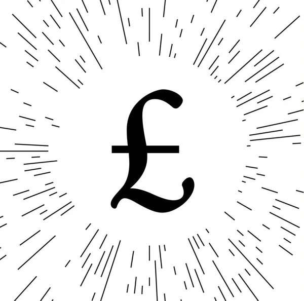 Vector Pound Signe Sur Fond Des Rayons — Image vectorielle