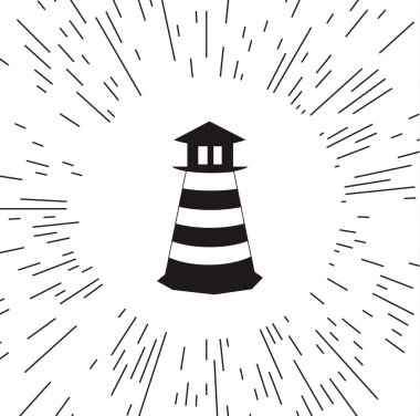 Vektör simge deniz feneri ışınları arka planı