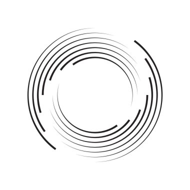 Eşmerkezli daire öğeleri arka planlar. Soyut daire desen. Siyah-beyaz grafik. EPS
