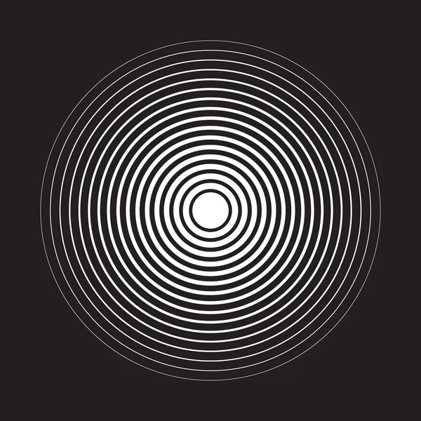 Основні Елементи Концентричного Кола Абстрактний Візерунок Кола Чорно Біла Графіка — стоковий вектор