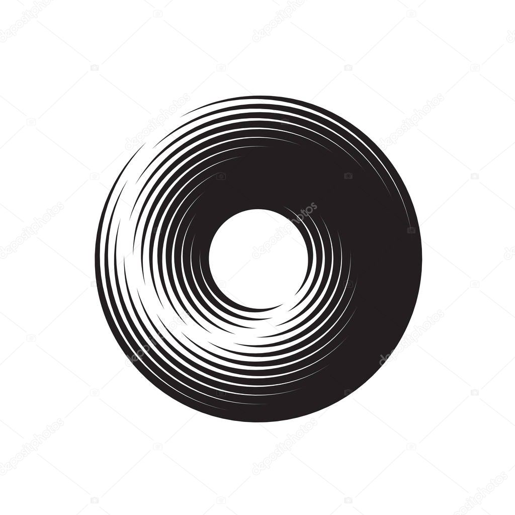 Concentric Circle Elements Backgrounds. Abstract circle pattern. Black and white graphics. EPS