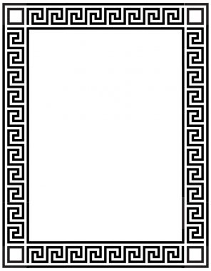 Dekoratif Yunan süsleme çerçeveyle