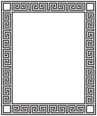 Dekoratif Yunan süsleme çerçeveyle