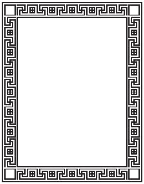 Dekoratif Yunan süsleme çerçeveyle