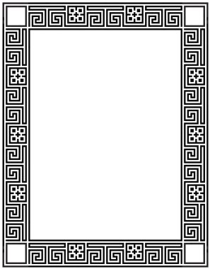 Dekoratif Yunan süsleme çerçeveyle