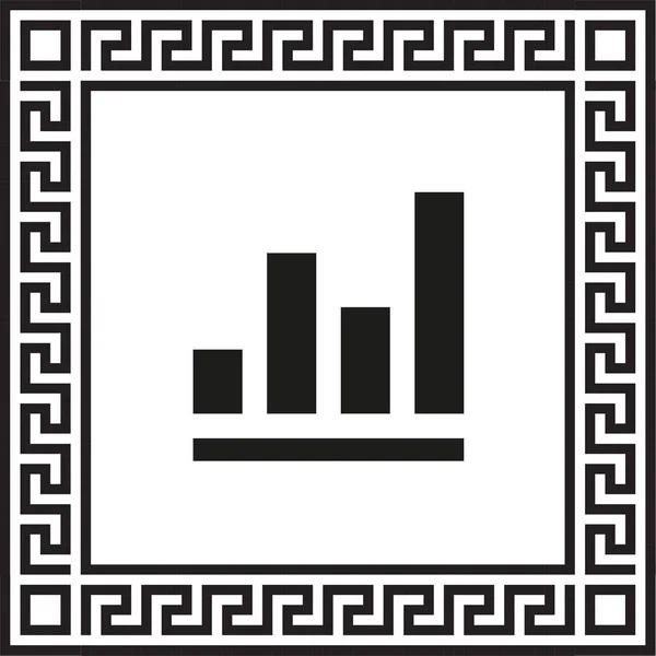 Vetor Ícone Infográfico Gráfico Emoldurado Com Ornamento Grego Eps — Vetor de Stock