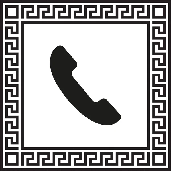 Vector Pictogram Telefoon Omlijst Met Griekse Eps Sieraad — Stockvector