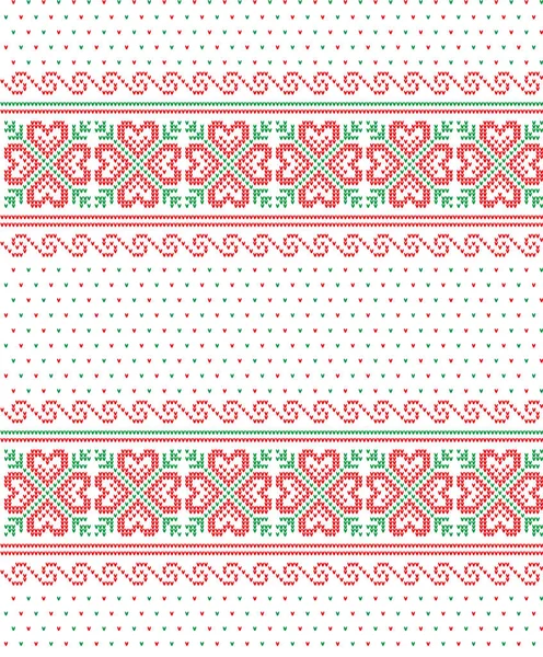 Motif de Noël et Nouvel An tricoté sur un fond transparent — Image vectorielle