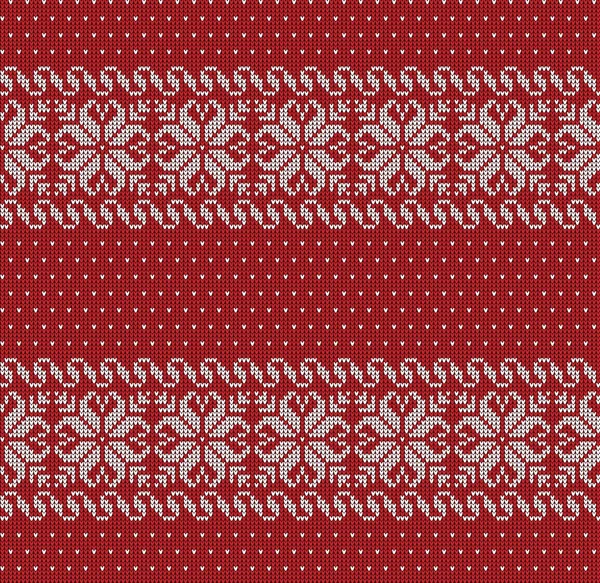 Gestricktes Weihnachts- und Neujahrsmuster, norwegischer Hintergrund — Stockvektor