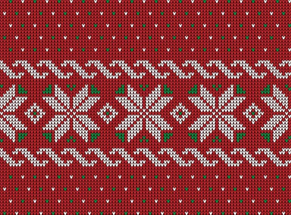 Knitted Christmas and New Year pattern, norwegian background — стоковий вектор