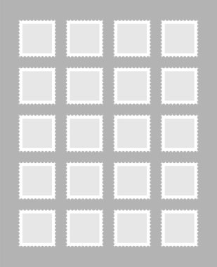 Posta pulları vektör vintage sınır posta posta. Damgalı kağıt.