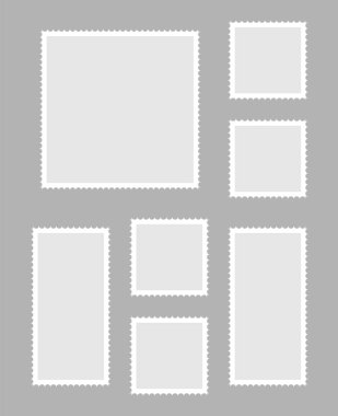 Posta pulları vektör vintage sınır posta posta. Damgalı kağıt.