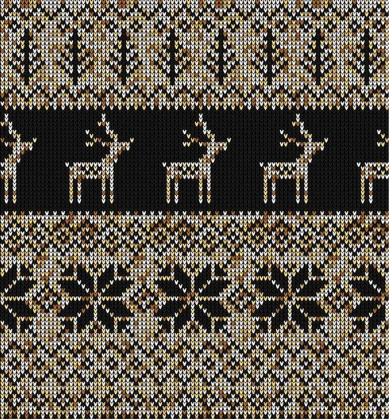 Knitted Christmas and New Year pattern, norwegian background — стоковий вектор