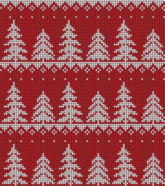 Gestricktes Weihnachts- und Neujahrsmuster, norwegischer Hintergrund — Stockvektor