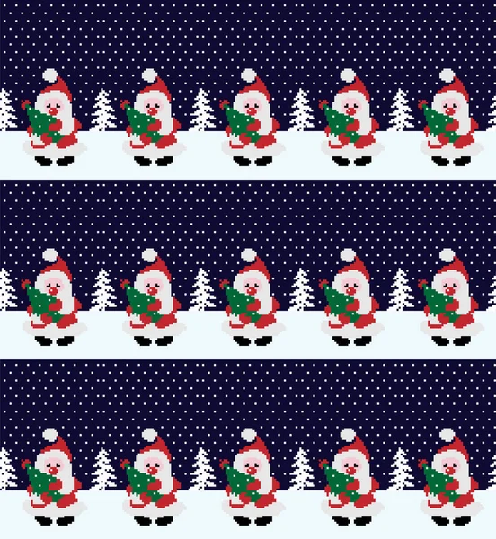 New Year's Christmas pattern pixel vector illustration eps — Stock Vector