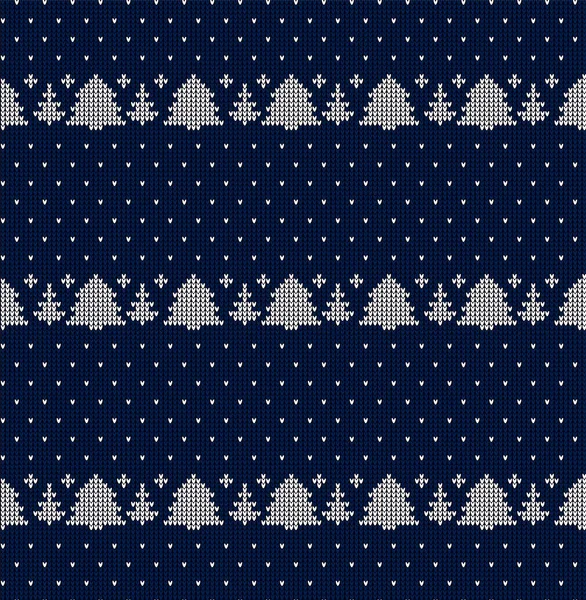 Knitted Christmas and New Year pattern, norwegian background — стоковий вектор