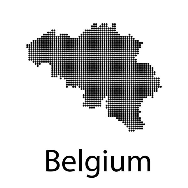 Carte pointillée de Belgique pour votre design, concept Illustration . — Image vectorielle