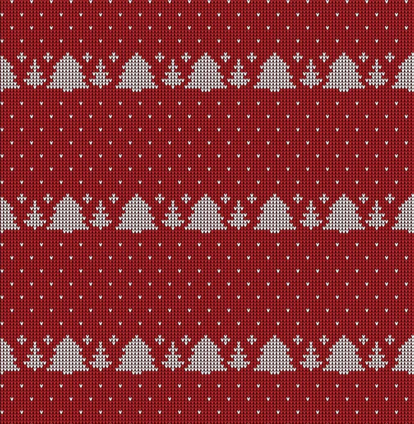 Knitted Christmas and New Year pattern, norwegian background — Stock Vector