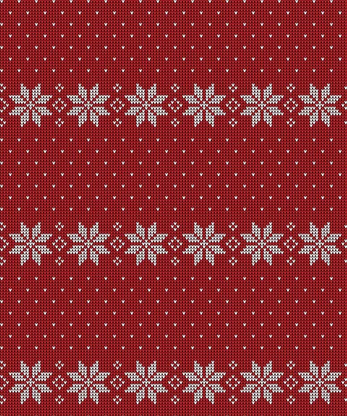 Knitted Christmas and New Year pattern, norwegian background — ストックベクタ