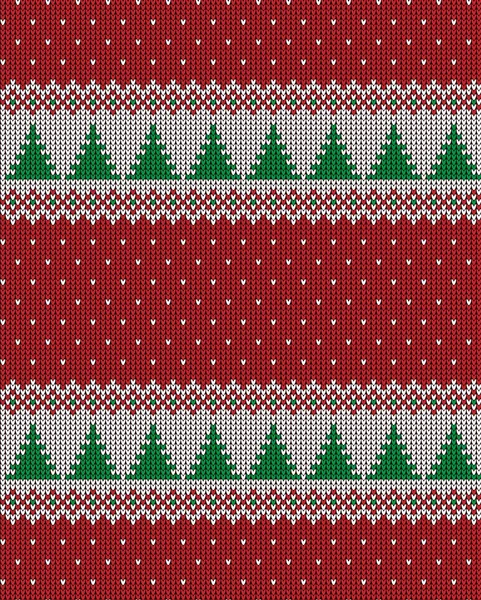Modèle de Noël et Nouvel An tricoté, fond nordique — Image vectorielle