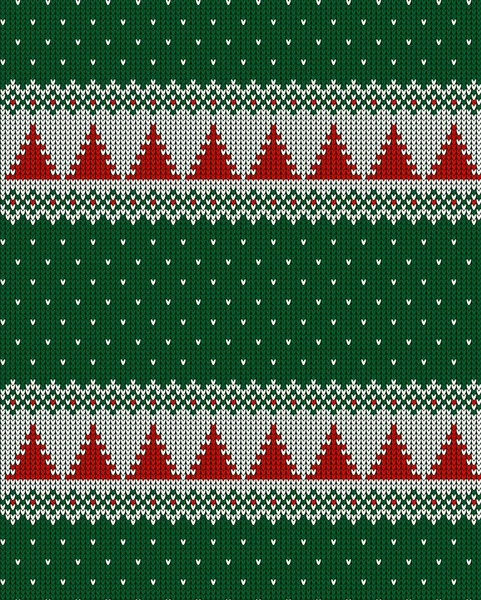 Gestricktes Weihnachts- und Neujahrsmuster, norwegischer Hintergrund — Stockvektor