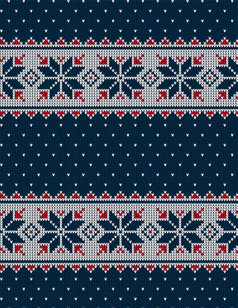 Knitted Christmas and New Year pattern, norwegian background — 스톡 벡터