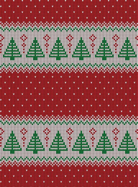 Knitted Christmas and New Year pattern, norwegian background — стоковий вектор