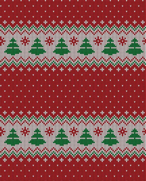 Knitted Christmas and New Year pattern, norwegian background — 图库矢量图片
