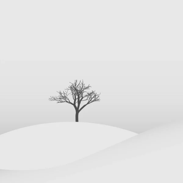 Χειμωνιάτικα δέντρα τοπίου στο φόντο χιονιού — Διανυσματικό Αρχείο
