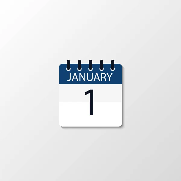 Vektor flaches Kalendersymbol. Tag, Monat, Januar — Stockvektor