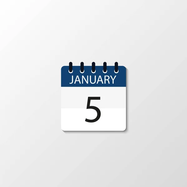 Vector plano icono de calendario diario. Día, mes, enero — Archivo Imágenes Vectoriales