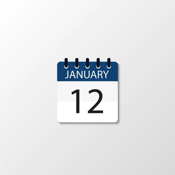 Vector plano icono de calendario diario. Día, mes, enero — Archivo Imágenes Vectoriales
