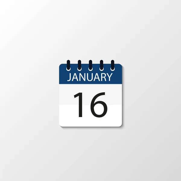 Icône vectorielle du calendrier quotidien plat. Jour, mois, janvier — Image vectorielle