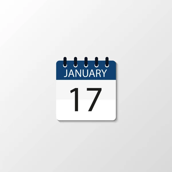 Vetor plana ícone do calendário diário. Dia, mês, janeiro — Vetor de Stock